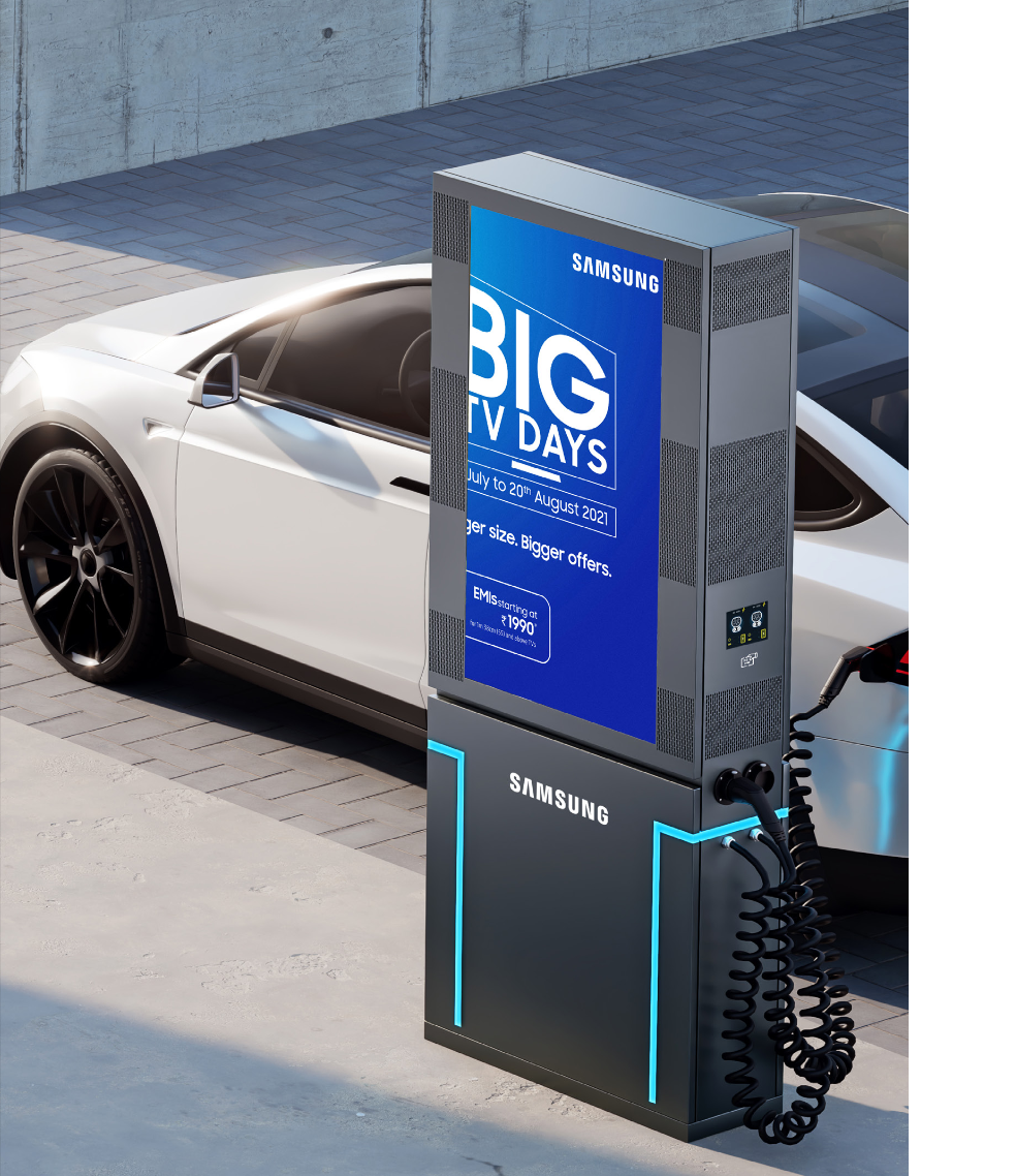 Screens on EV chargers